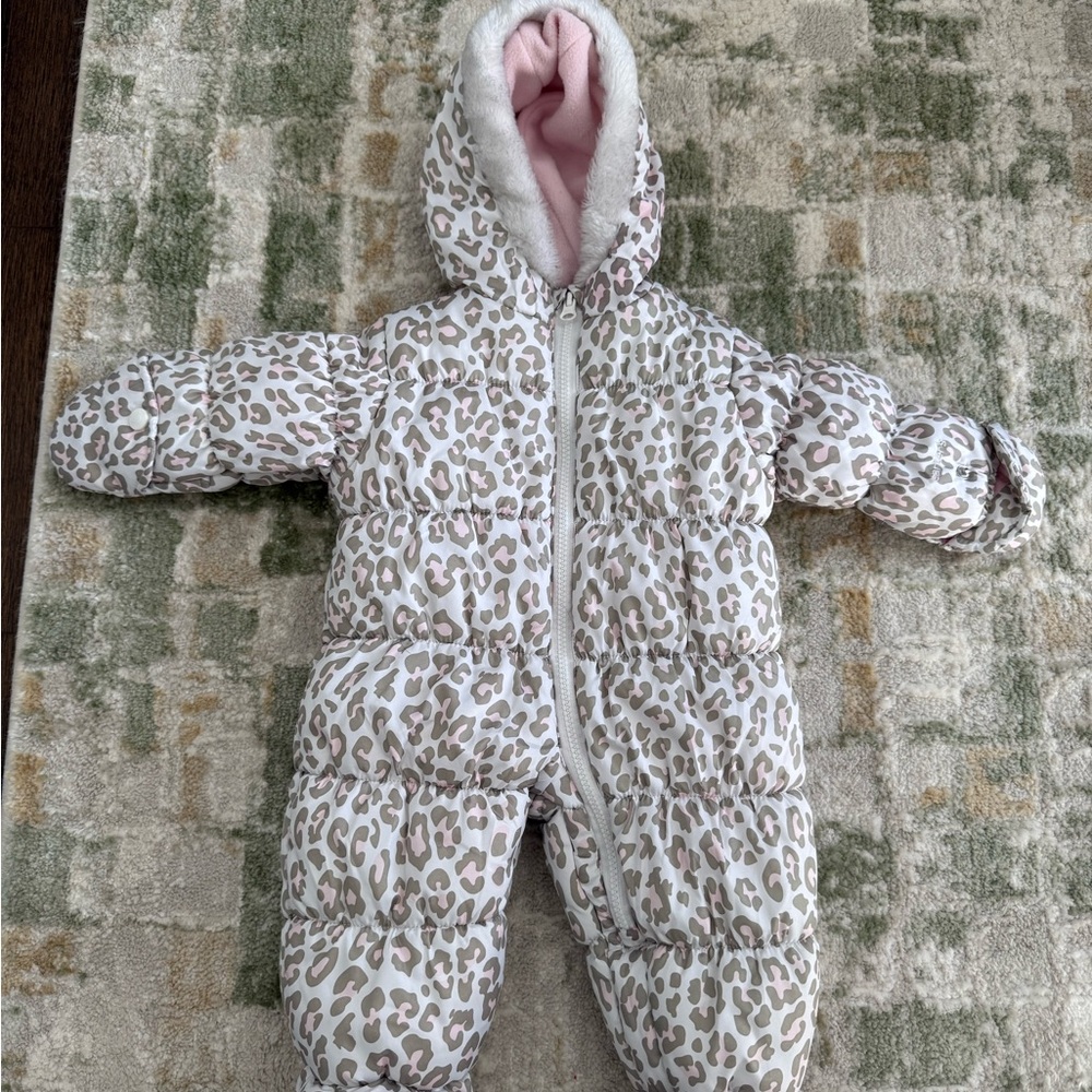 Carter's Pink and White Baby Snowsuit